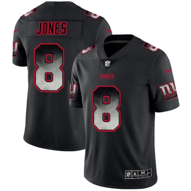 Men New York Giants #8 Jones Nike Black Smoke Fashion Limited NFL Jerseys